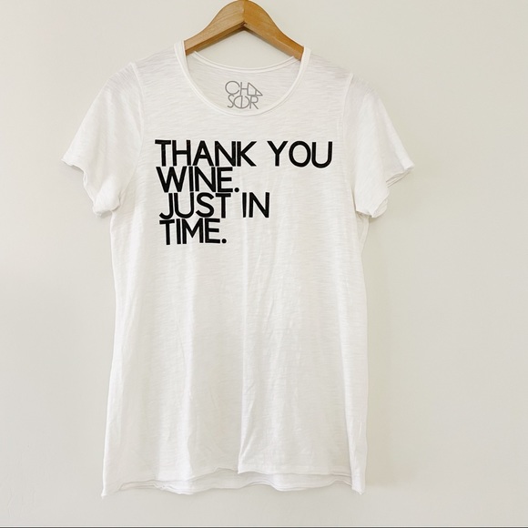 Chaser Thank You Wine Tee in White - Picture 2 of 11